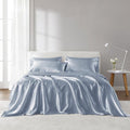 6 Piece Satin Sheet Set with Flat Sheet, Fitted Sheet, 4 Pillowcases T373