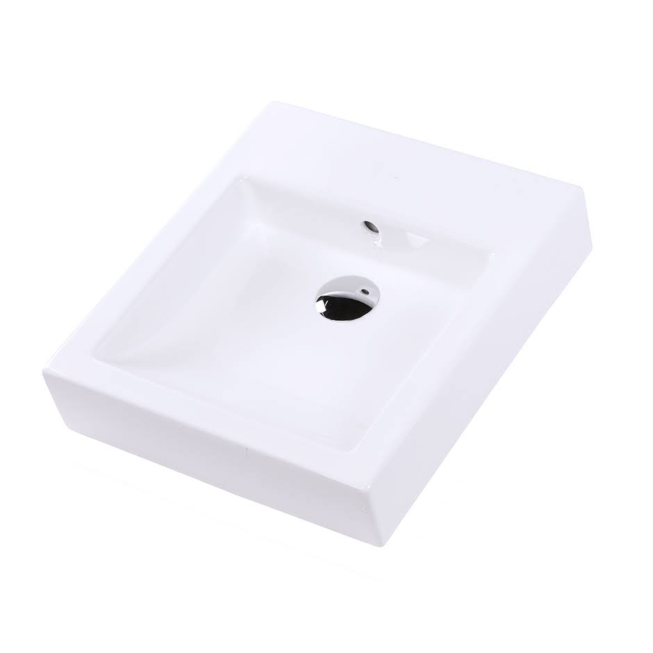 White Rectangular Wall Mount Bathroom Sink O177