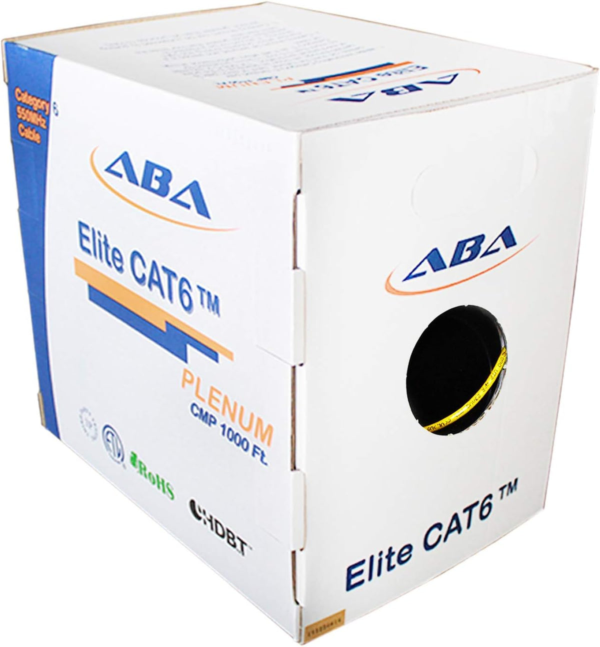 Blue Bulk Ethernet Cable 1000ft UTP 23AWG Solid Pure Bare Copper D3619