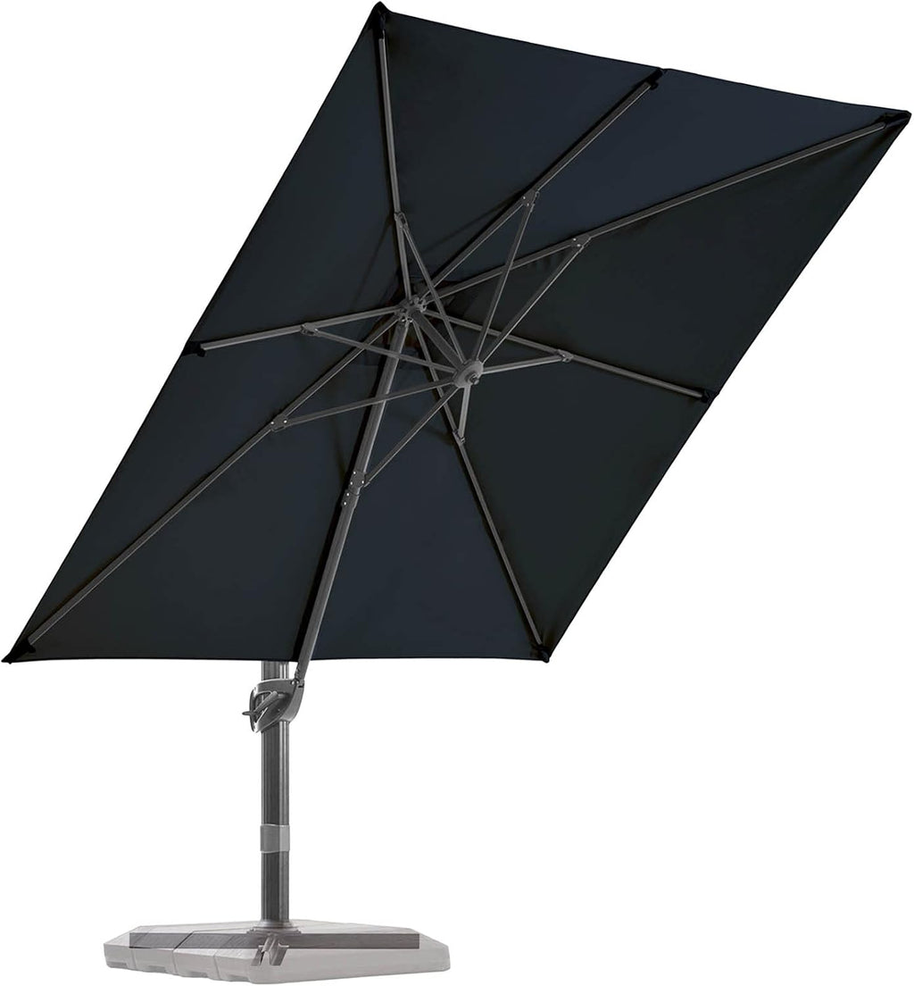 Navy Blue 9x9 FT Square Cantilever Patio Umbrella with Cross Base Y620750