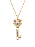 Engravable Key Birthstone Necklace in 10k and 14k Gold M547511