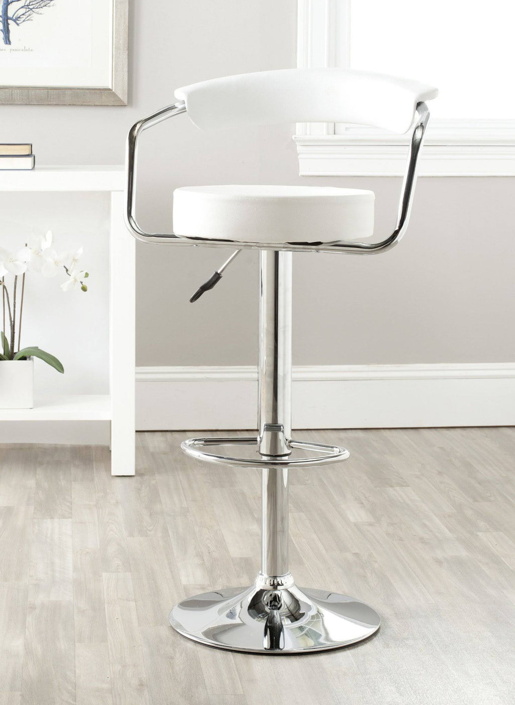 White Swivel Bar Stool G70848