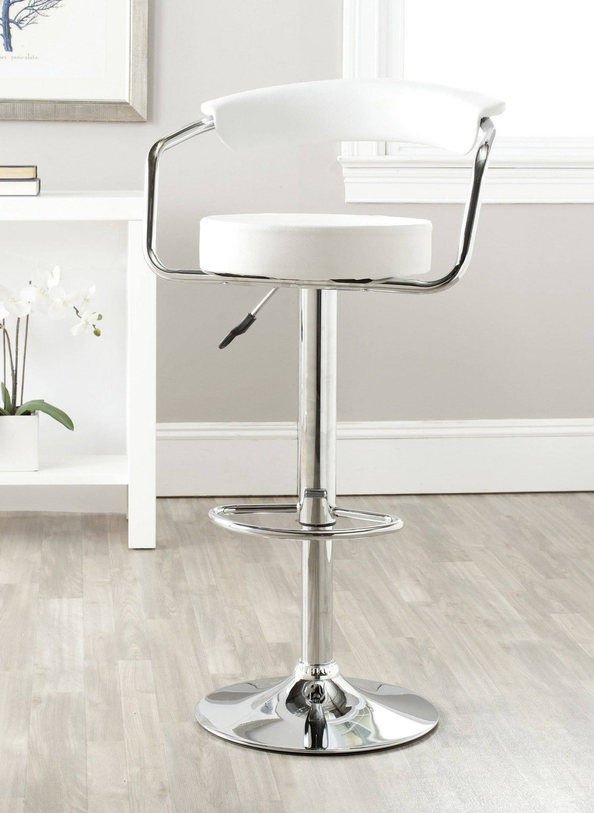 White Swivel Bar Stool G70848