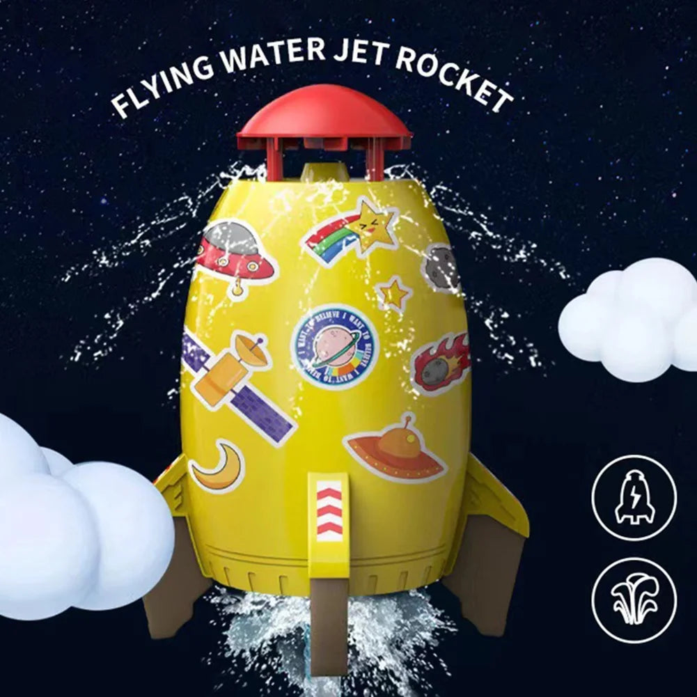 Yellow Plastic Rocket Sprinkler for Kids N5695