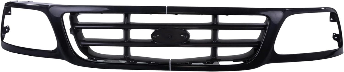 Front Grille Grill Assembly With Cross Bar Insert Compatible With Ford F150 1999-2003 F250 1999 F150 Heritage 2004 Pickup Truck D92417