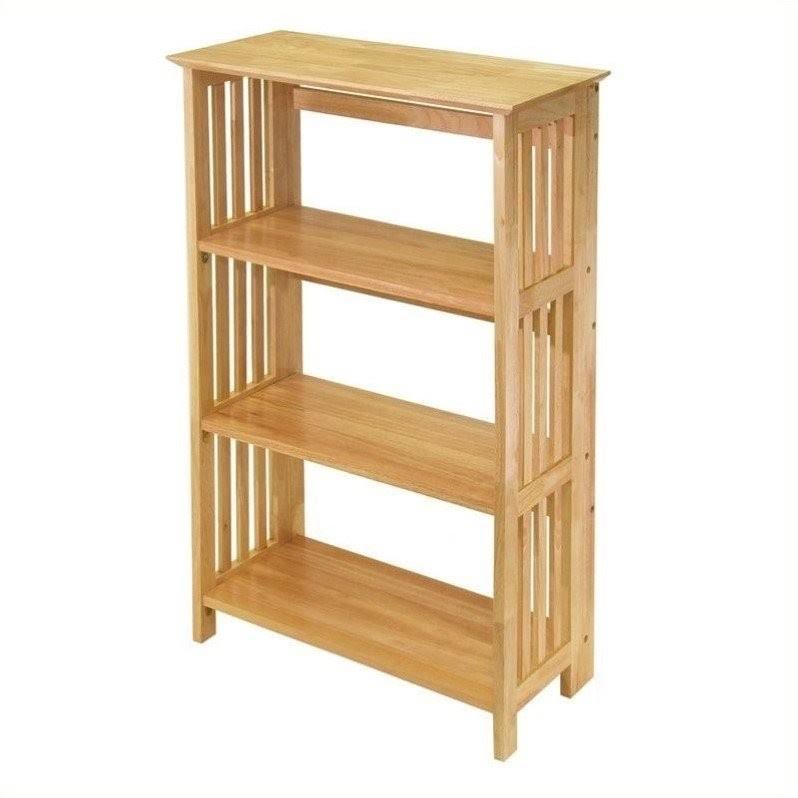 4-Tier Folding Bookcase in Beech Finish U80002