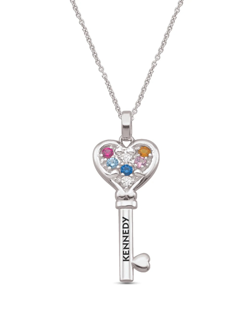 Engravable Key Birthstone Necklace in 10k and 14k Gold M547511