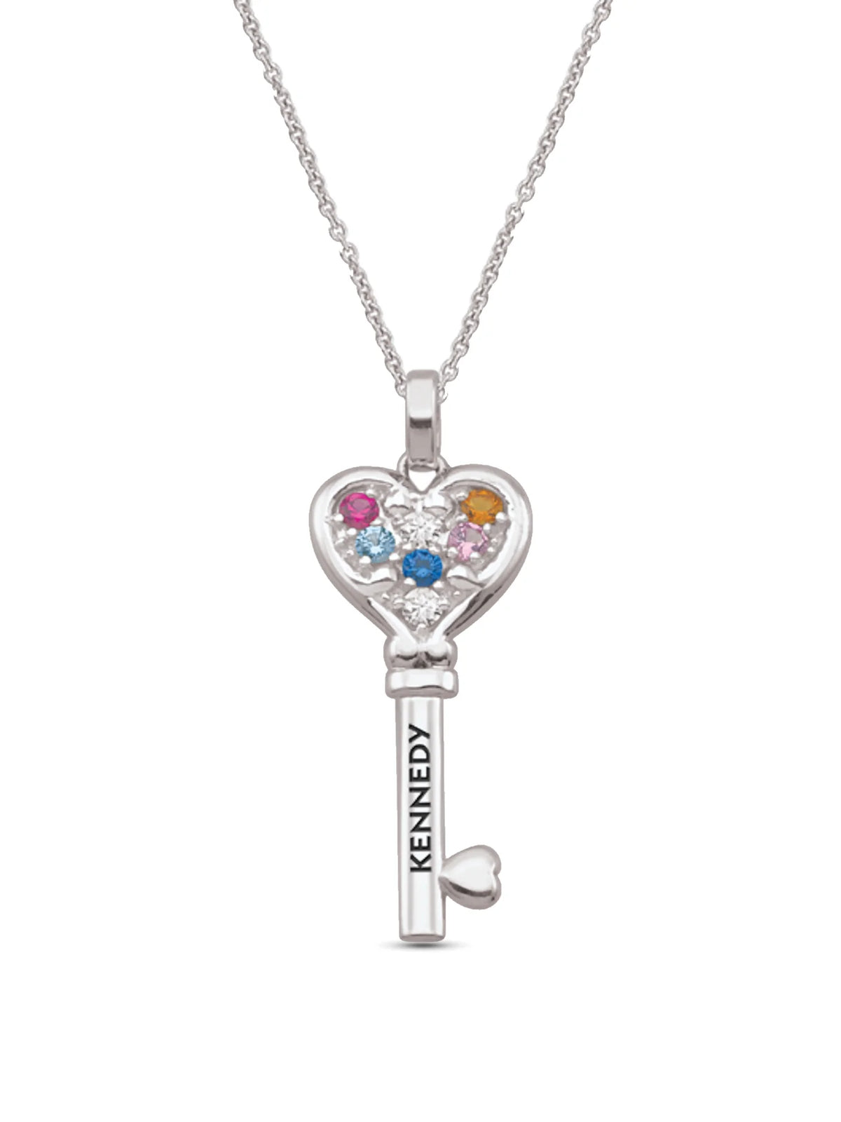 Engravable Key Birthstone Necklace in 10k and 14k Gold M547511