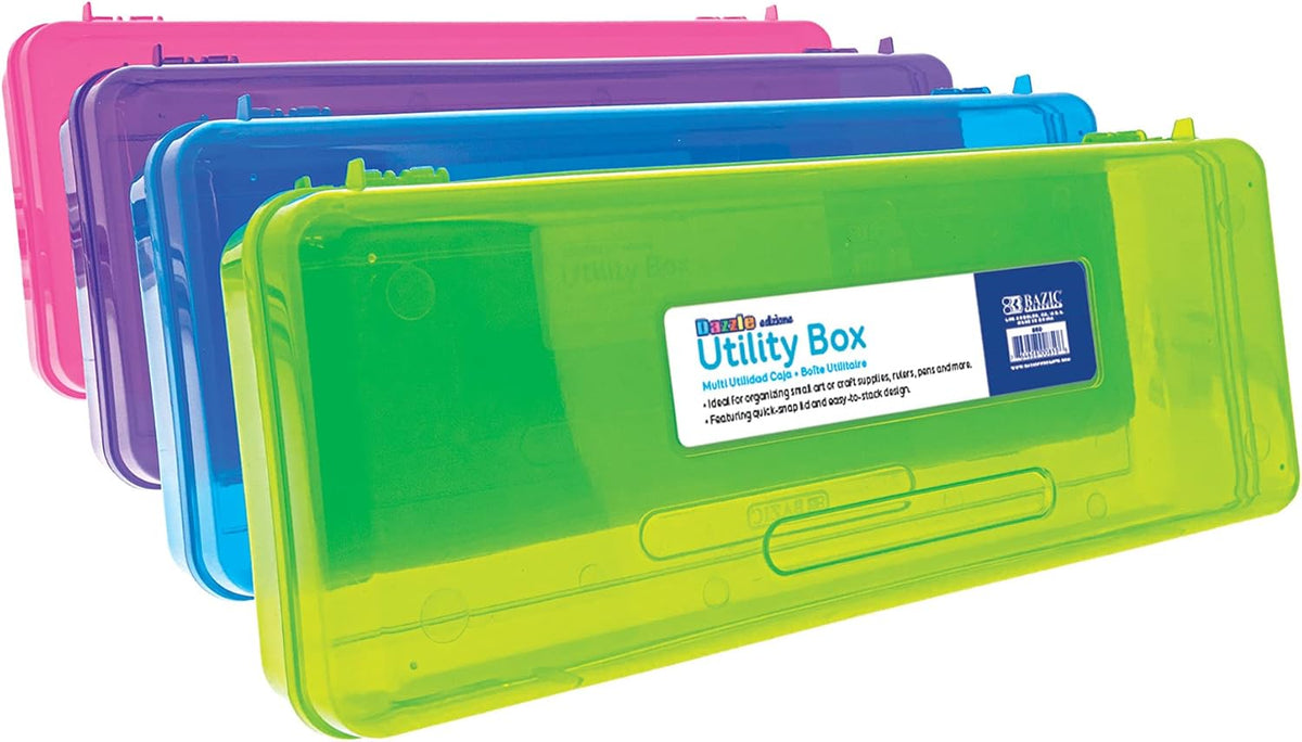 12-Pack Clear Plastic Pencil Case U1019