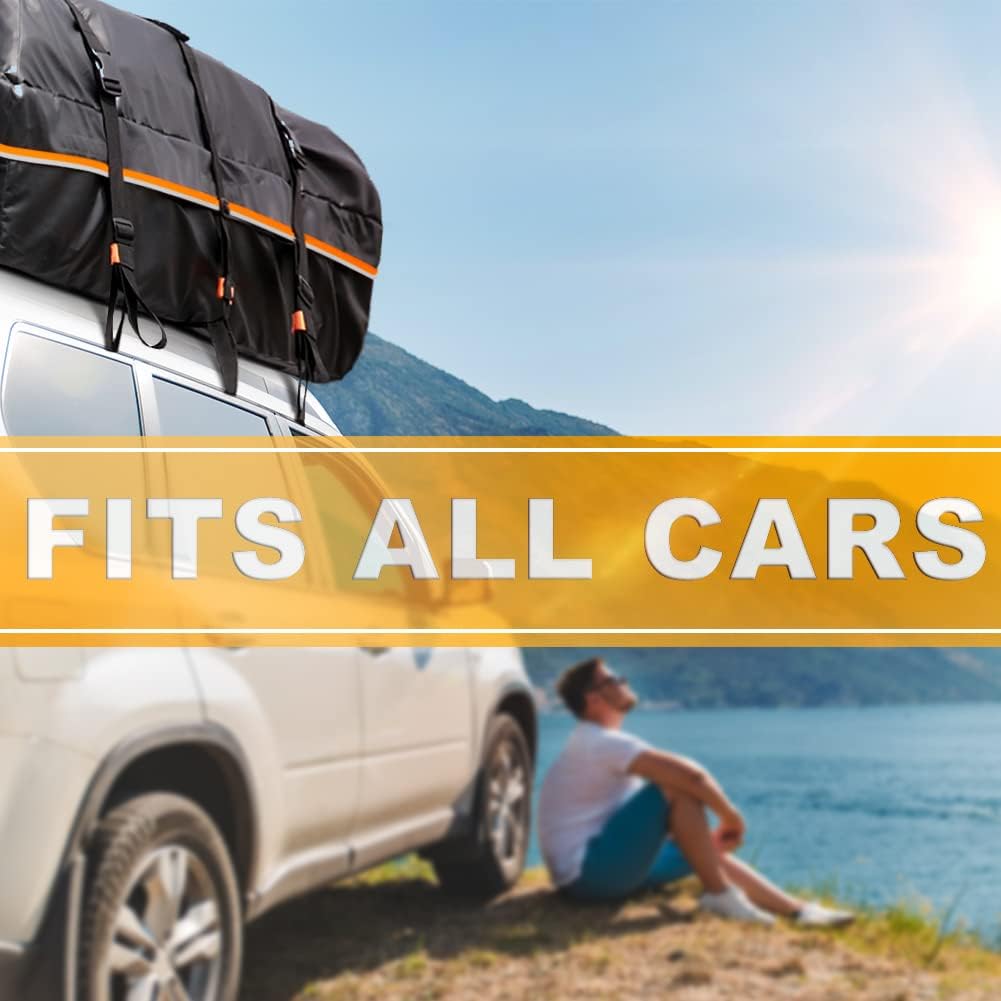 Rooftop Cargo Carrier Bag Waterproof 20 Cubic Car Roof Bag with Anti-Slip Mat Straps Door Hooks U321240