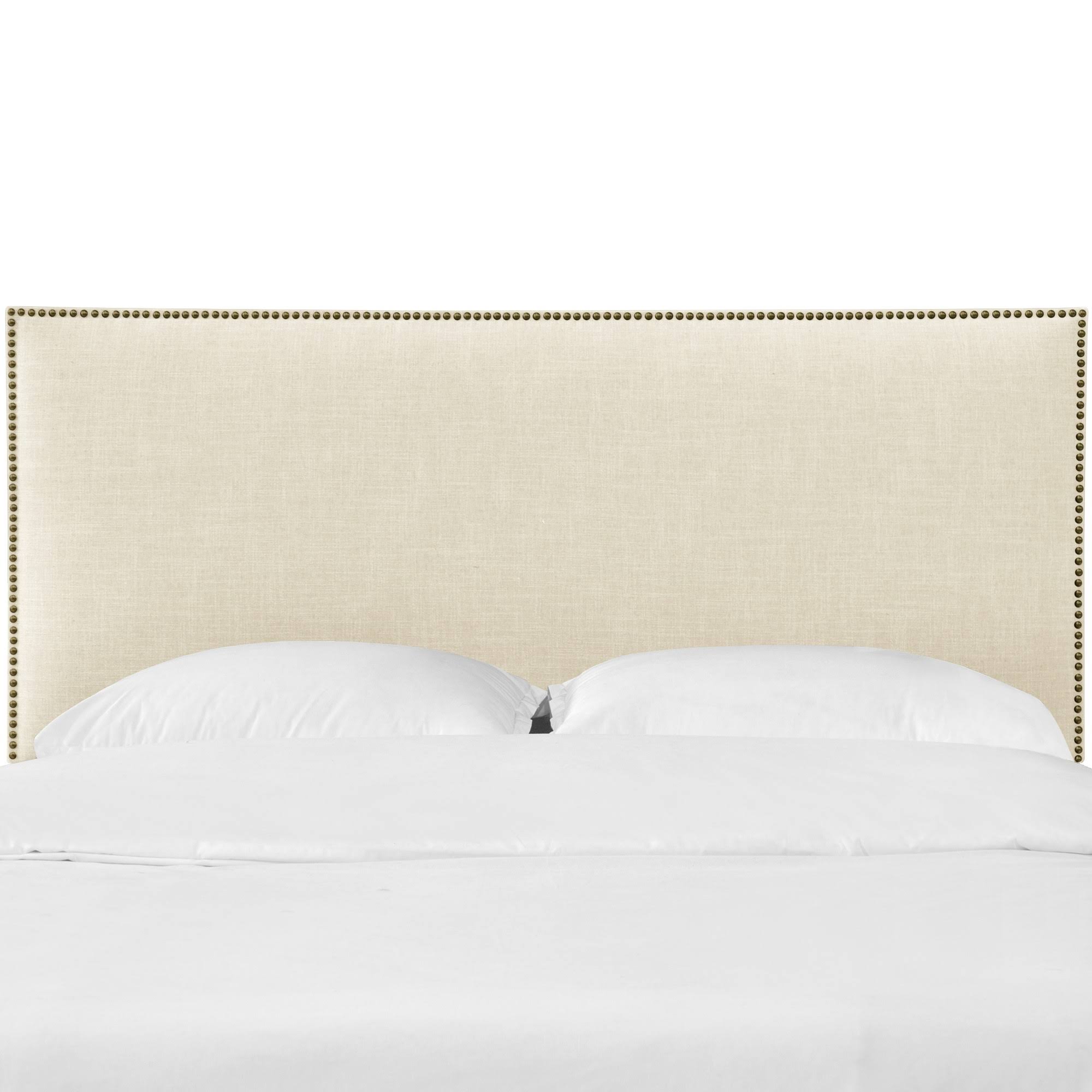 Cream Linen Headboard with Brass Nailbuttons G877444