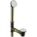 European Tip Toe Bath Waste with Hidden Overflow, 14 in. Make-Up, 17 Ga., Polished Nickel P80068