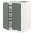 White Base Cabinet with Wire Basket and 2 Doors H3159