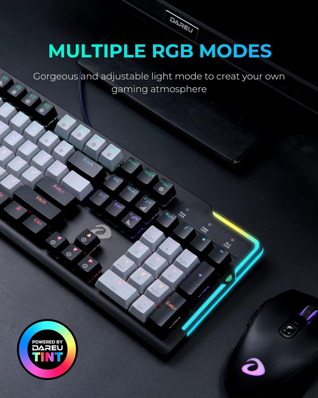 Full Size Red Switch Mechanical Gaming Keyboard with Detachable Wrist Rest U4146
