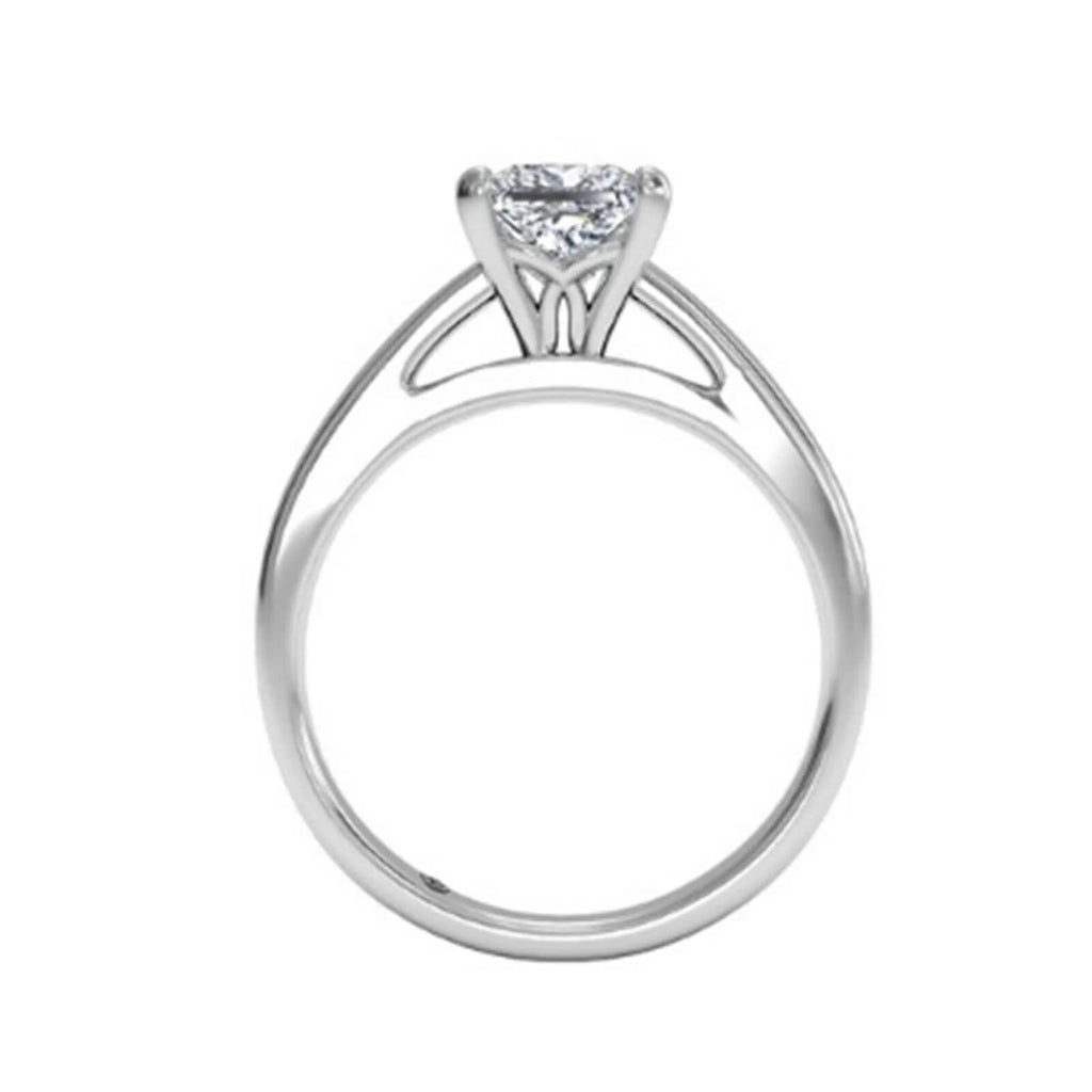 18K White Gold Plated Sterling Silver Moissanite Ring X685