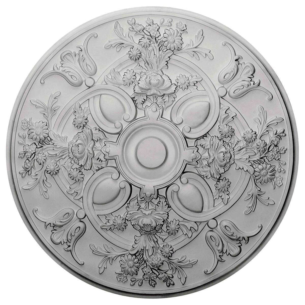 31 1/4x22OD x 2 1/4x22P Hand-Painted Platinum Ceiling Medallion T63152
