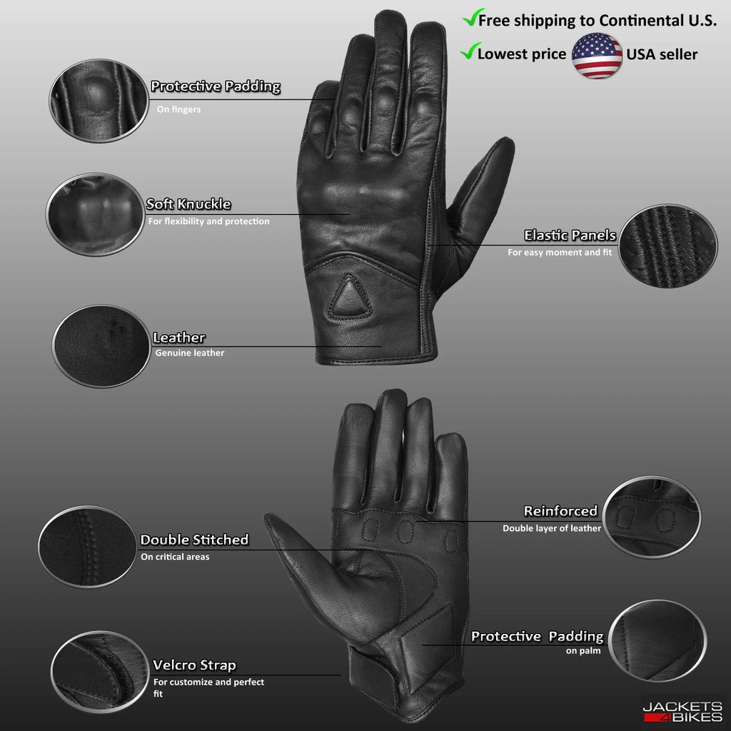 Men's Leather Motorcycle Gel Gloves A875311