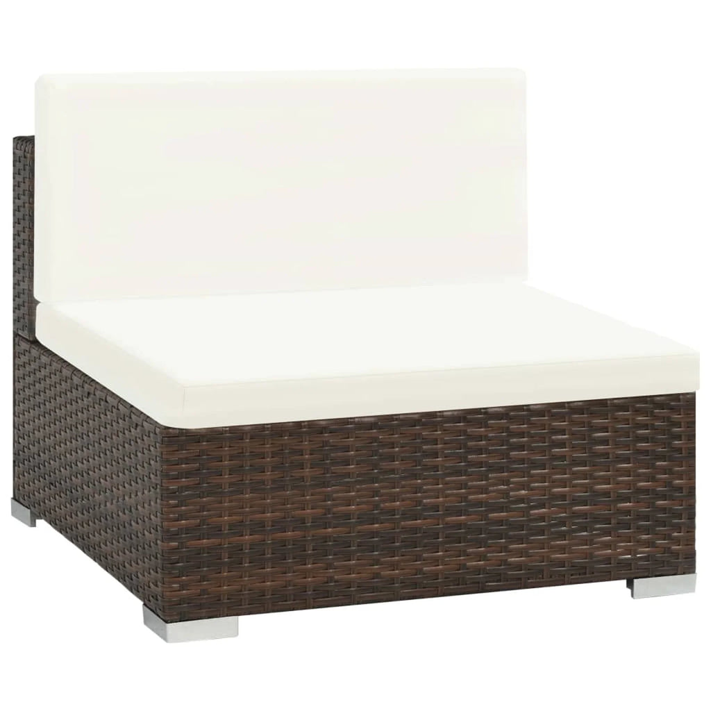 6 Piece White Cushioned Poly Rattan Outdoor Furniture Set G9472