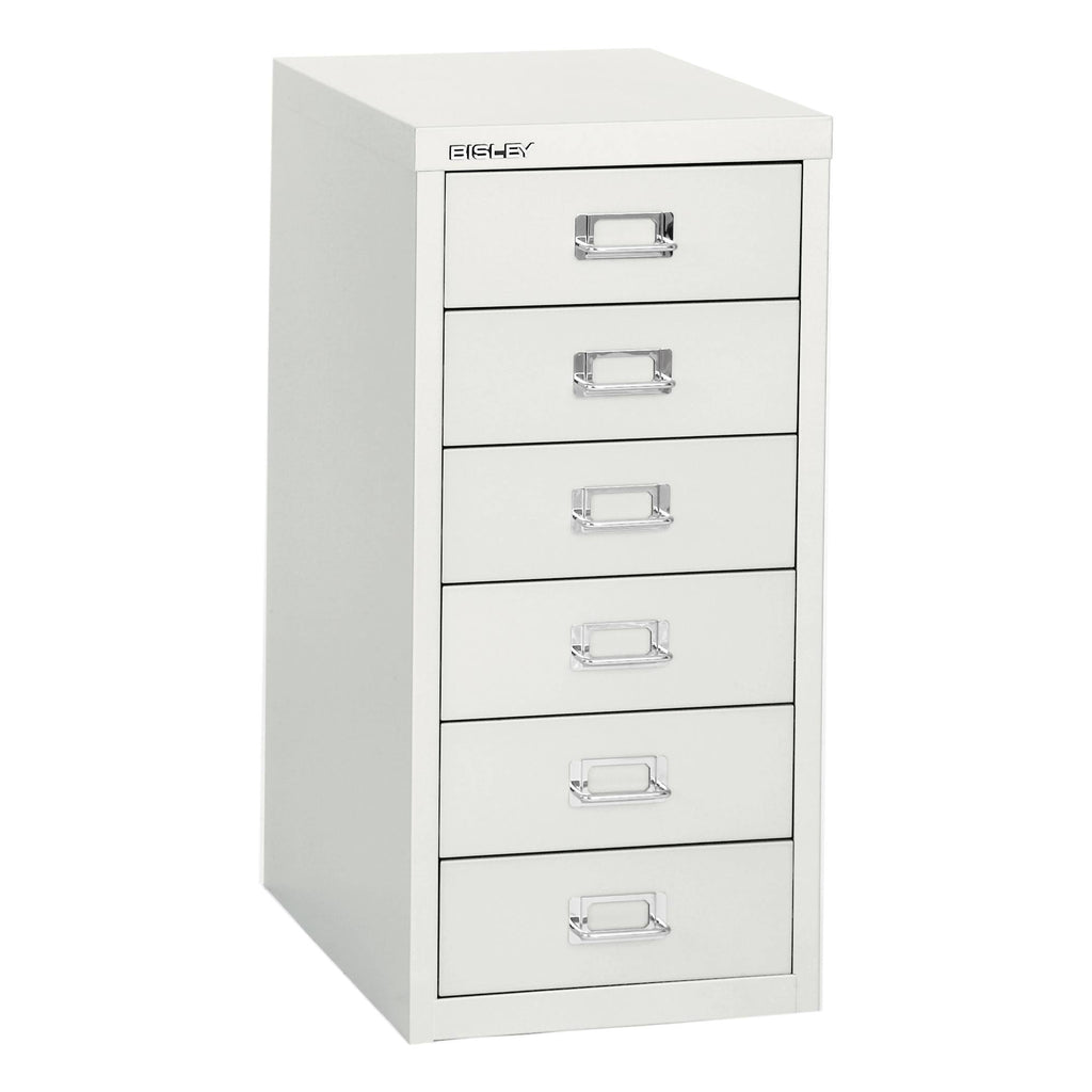 White 6 Drawer Steel Under-Desk Storage Cabinet P40533