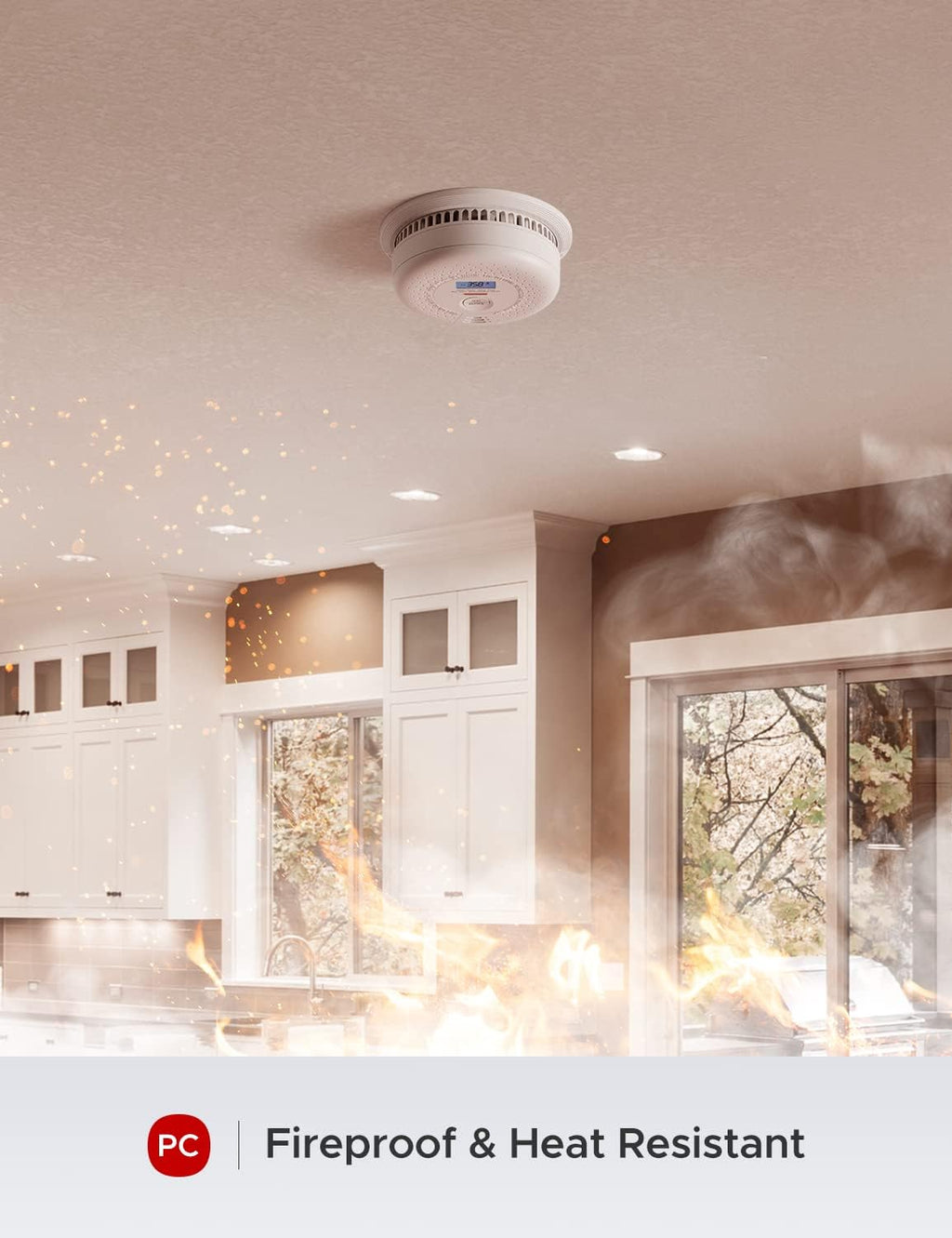 10 Year Battery Smoke and Carbon Monoxide Detector with LCD Display J63746