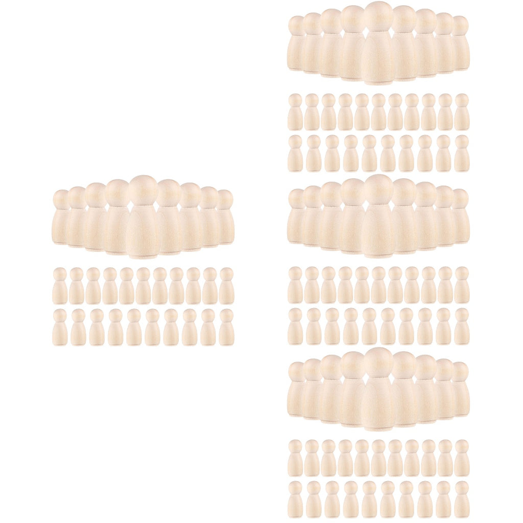 120 Pcs Unfinished Wooden Peg Dolls J391