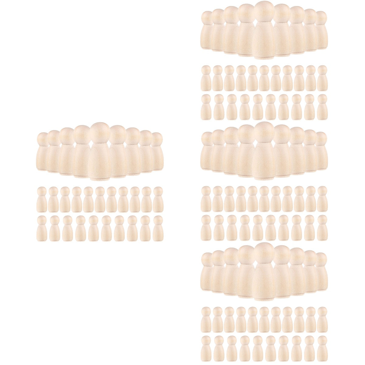 120 Pcs Unfinished Wooden Peg Dolls J391