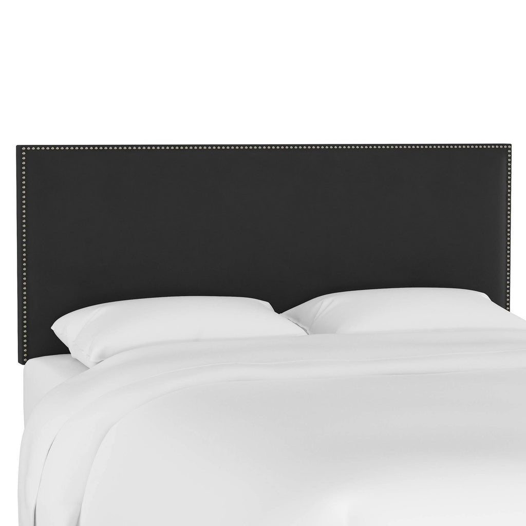 Black Velvet Nailbutton Headboard C4460