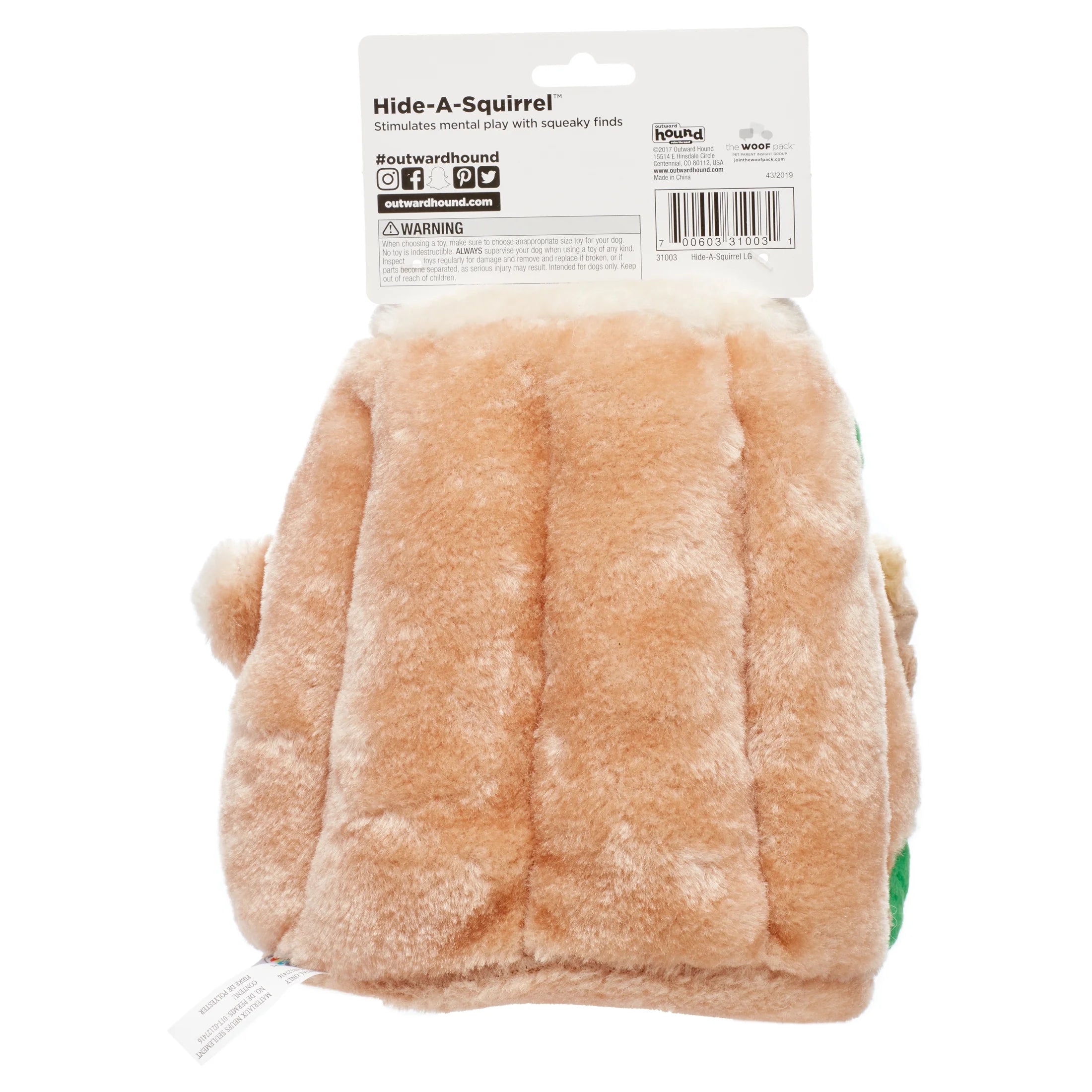 Hide A Squirrel Plush Dog Toy Puzzle, Brown, Large R744459