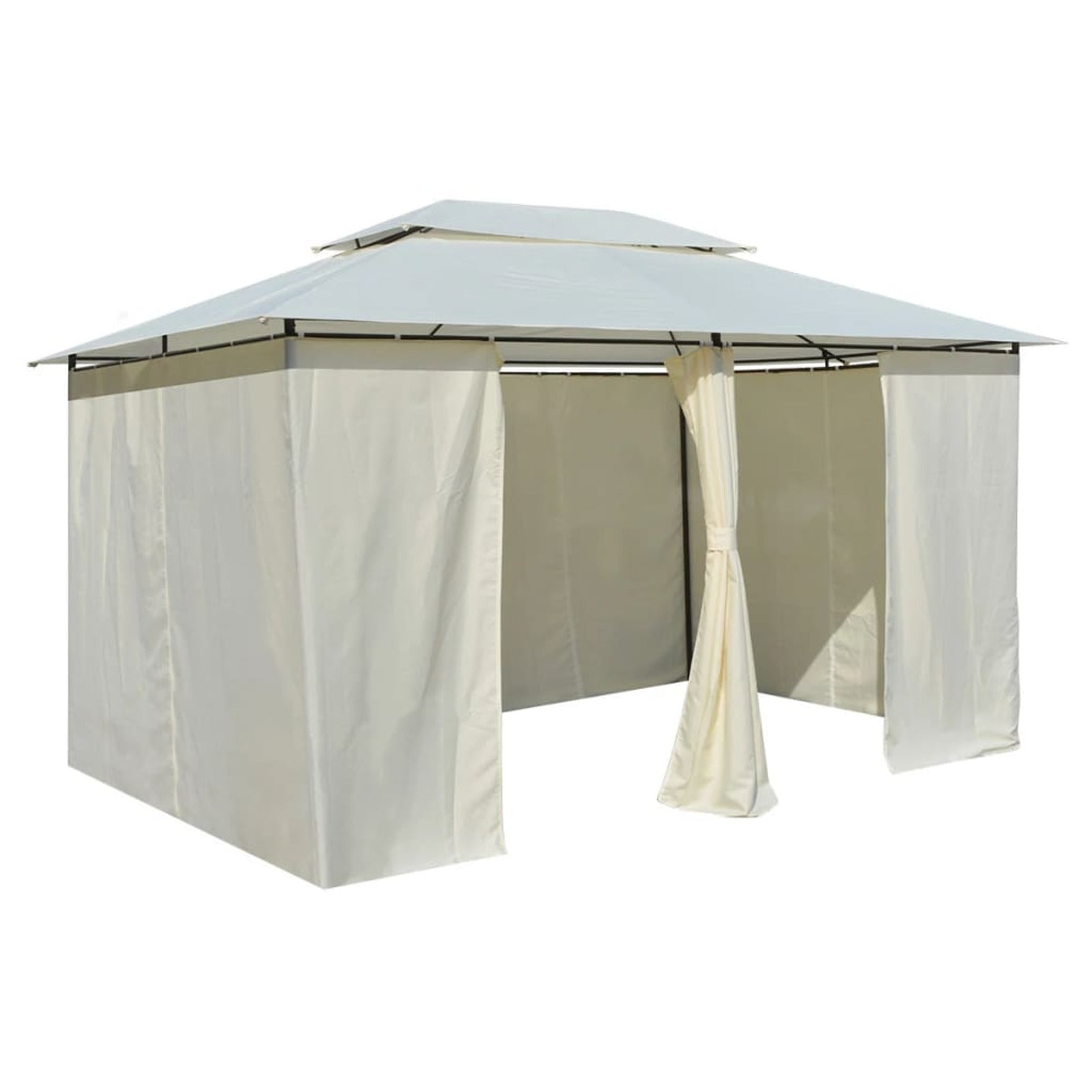 White Garden Marquee with Curtains C218425