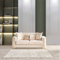 Ivory Velvet Loveseat M1104