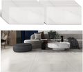 24Pcs White Peel and Stick Vinyl Floor Tiles 12"x24" Marble D7772