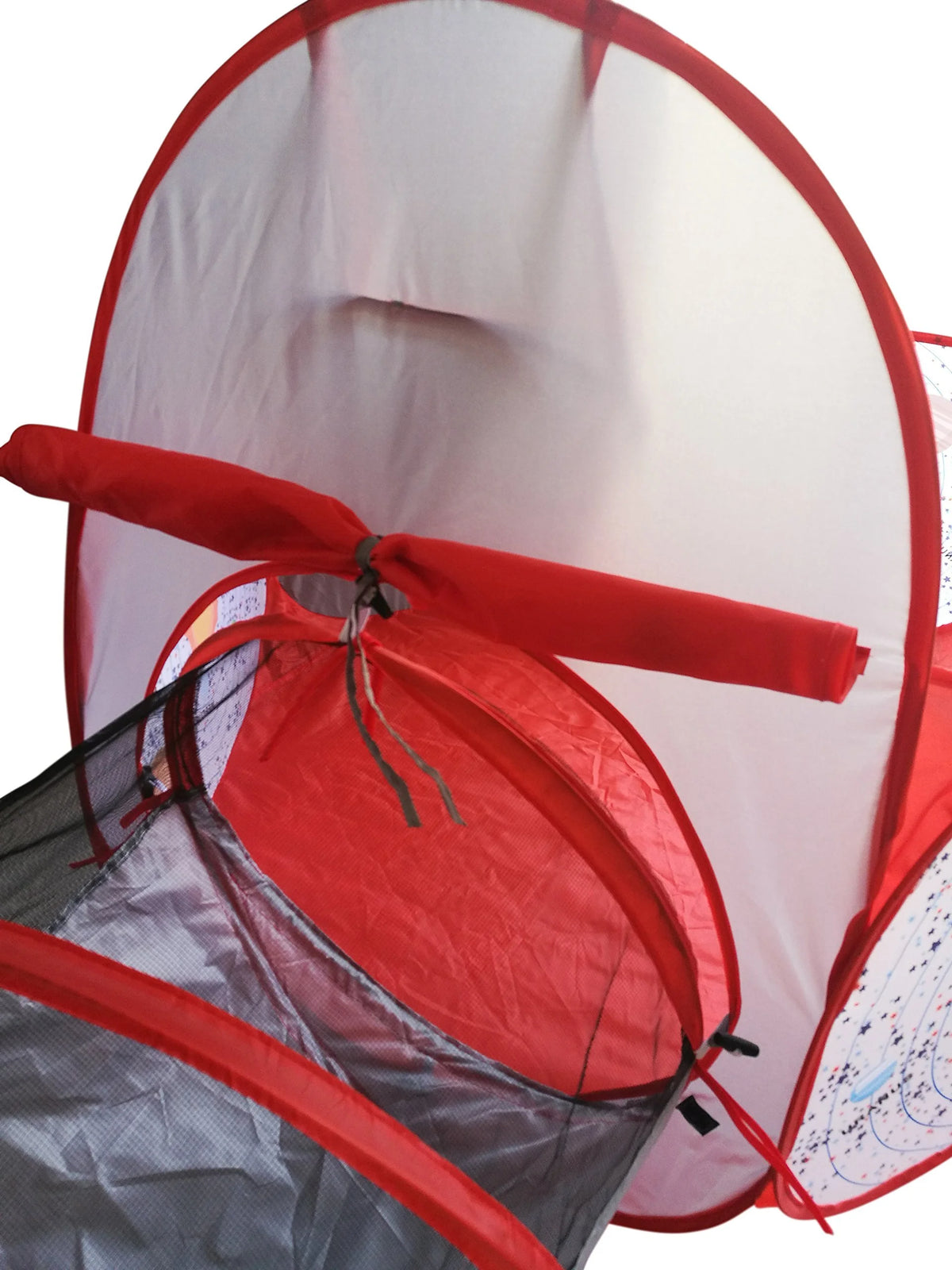 3pc Kids Play Tent Tunnel and Ball Pit with Basketball Hoop W41886