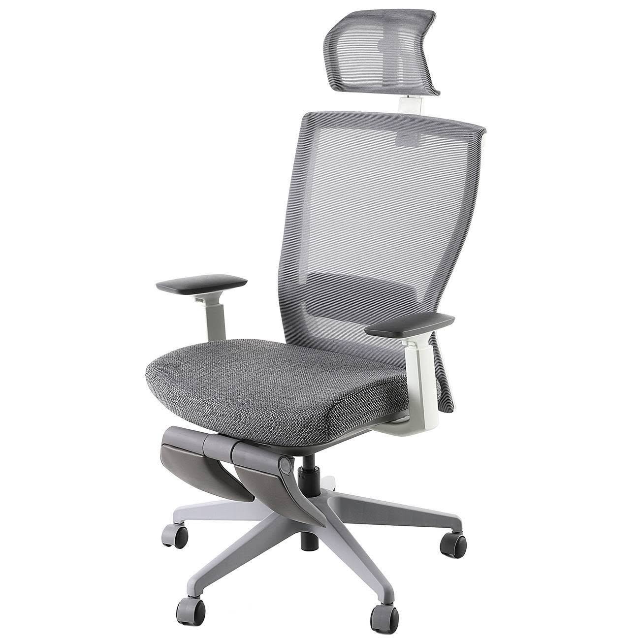 Gray Ergonomic Chair with Footrest K230