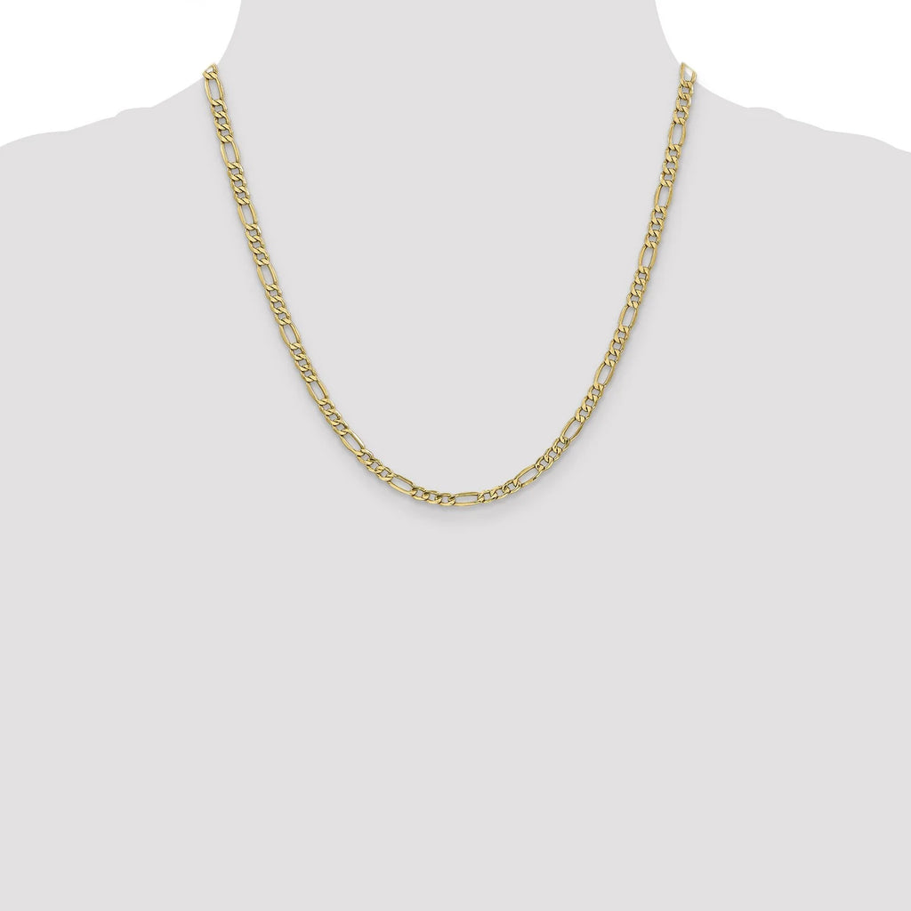 Real 14k Yellow Gold Figaro Chain Necklace O1708