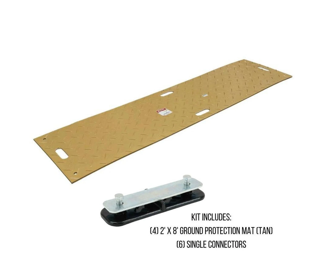4 Pcs Tan Ground Protection Mats, 2' x 8', Heavy Equipment Mats D273618