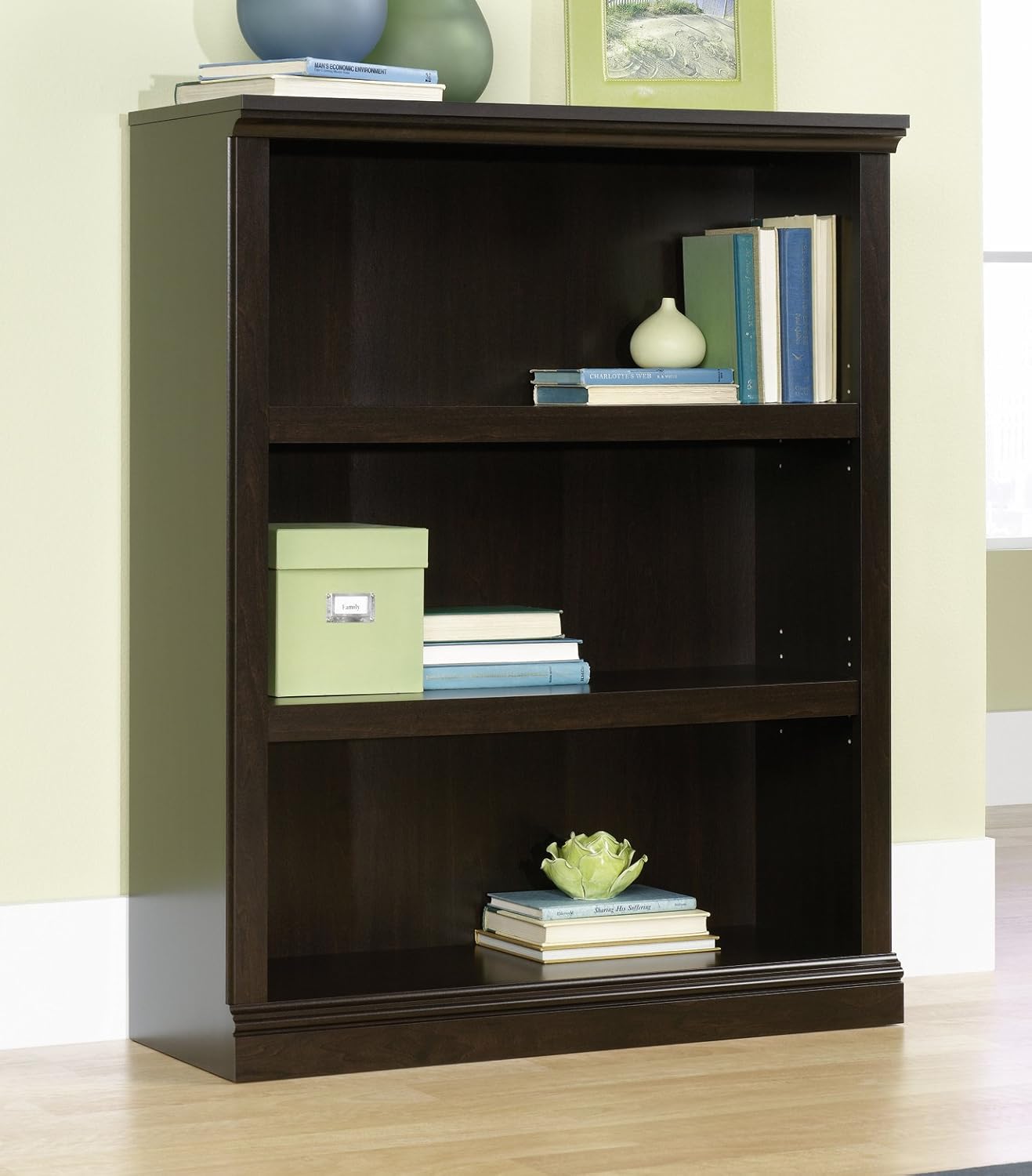 3-Shelf Bookcase, Washington Cherry finish O230742