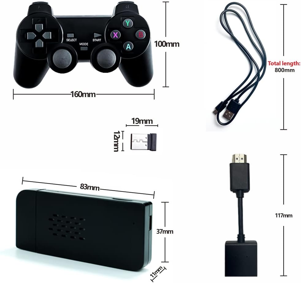 Wireless Retro Game Console Stick with 2 Wireless Controllers, Pack of 2 E512