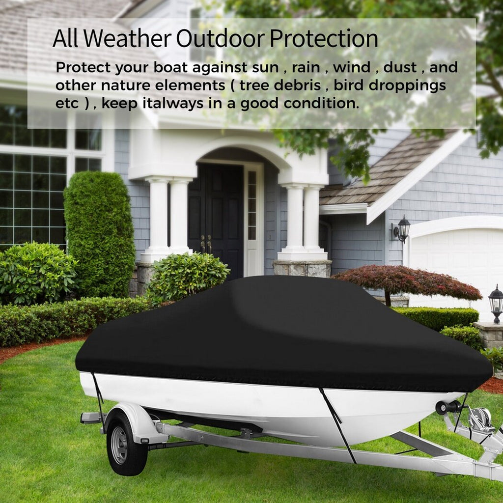 Boat Cover for V-Hull Runabouts Outboards and I/O Bass Boats, Fits up to 20-22ft K909