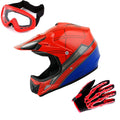 Motocross Helmet Spider Red with Goggles and Gloves M50429