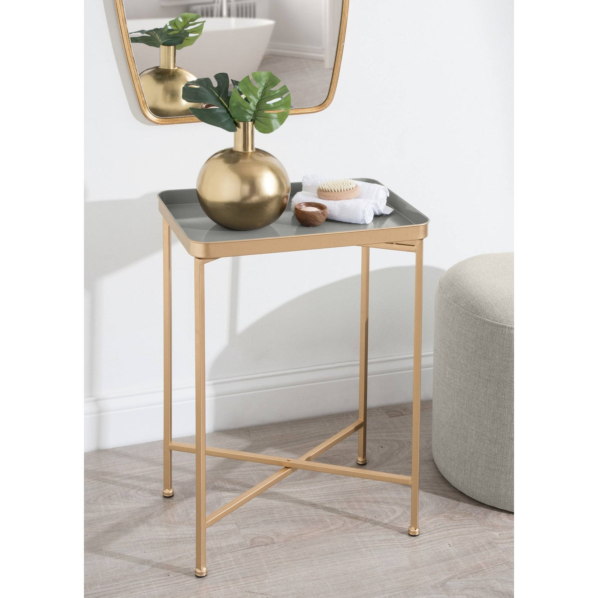 Bronze Metal Accent Table V80393