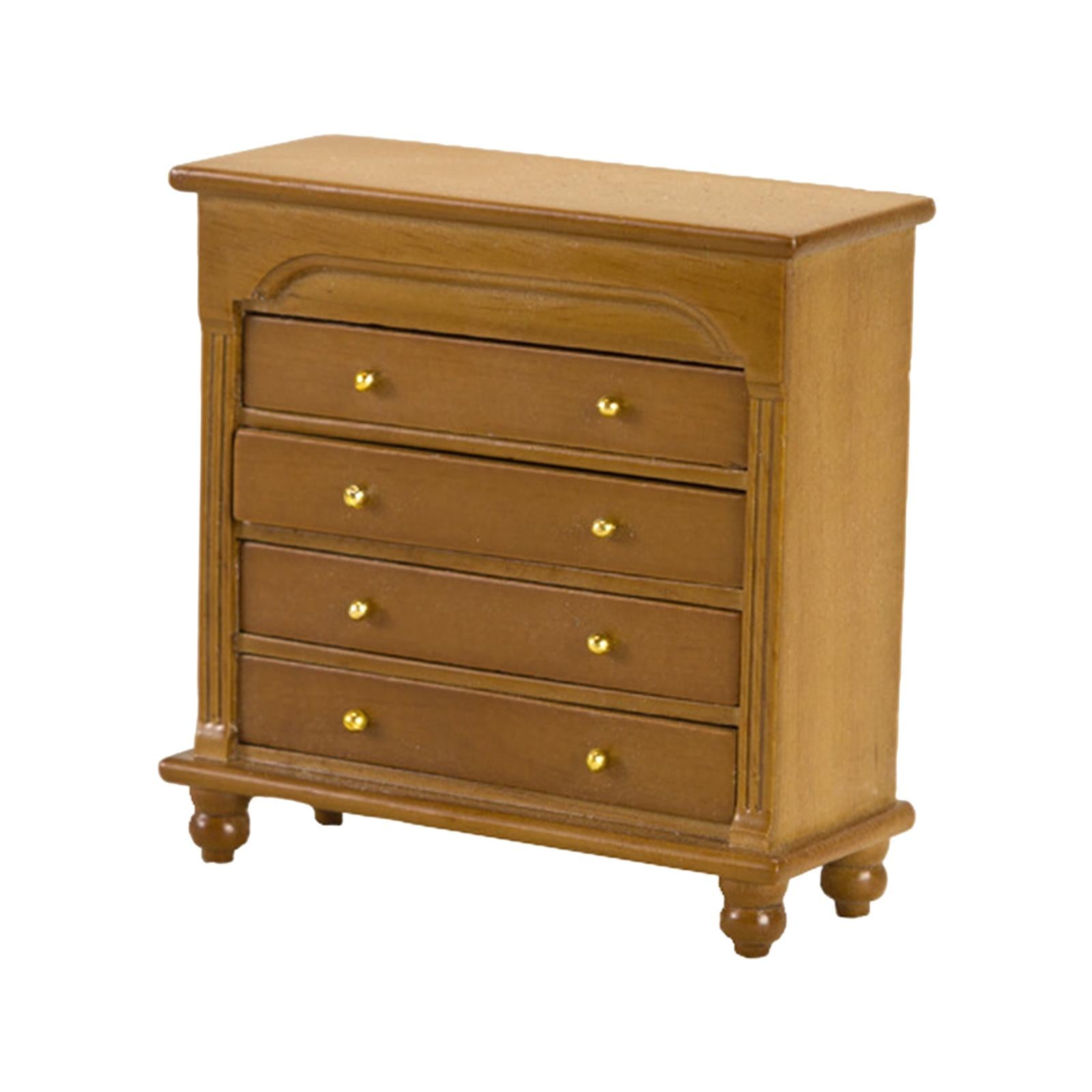 1/12 Scale Dollhouse Sideboard Miniature Cabinet Simulation Furniture Model walnut color B81347