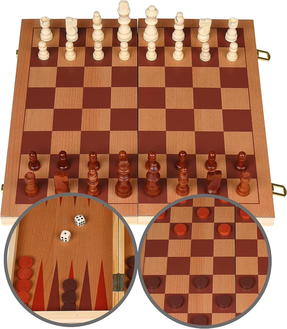 15'' Wooden Folding 3 in 1 Game Set Q518