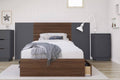 Walnut and Charcoal 4 Piece Twin Size Bedroom Set R898