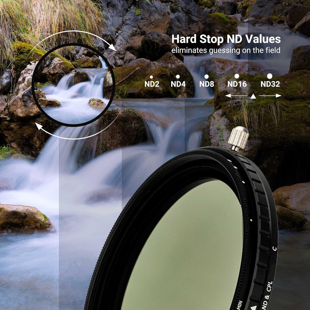 2-in-1 77mm Variable ND Filter & CPL Polarizer Filter H340
