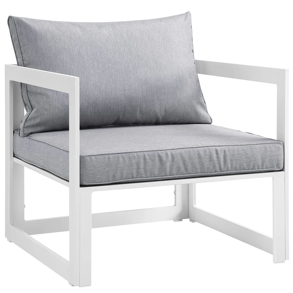 White Grey Fabric Outdoor Patio Sectional Sofa Set C2849