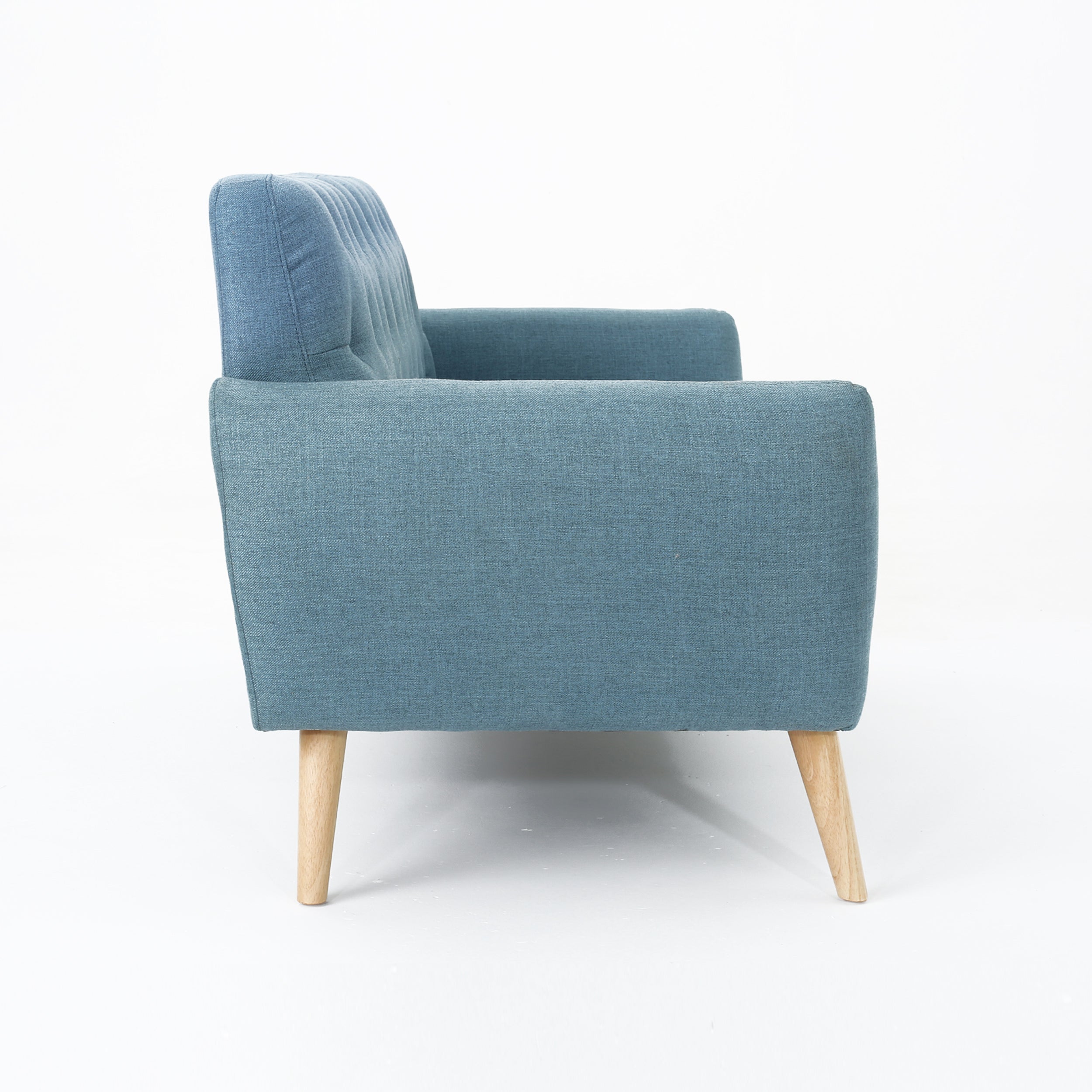 Blue Fabric Tufted Oversized Loveseat O331