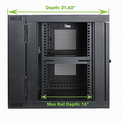 9U Wall-Mount Network Cabinet Enclosure, 450mm Depth, Hinged Back, Swing Gate Server Cabinet H90139