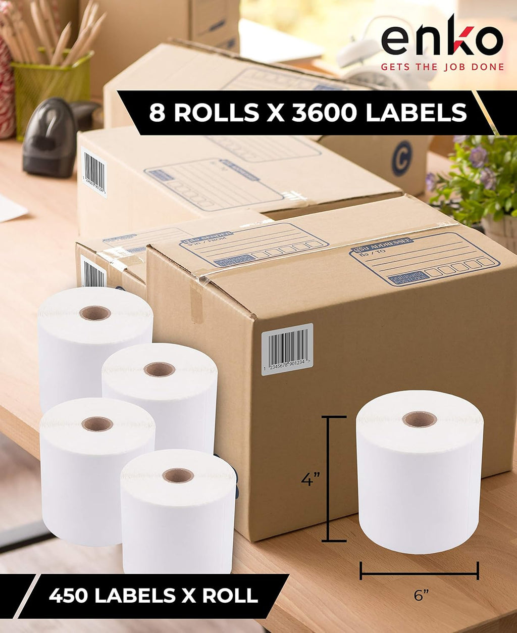 4 x 6 Direct Thermal Address & Shipping Labels H350817