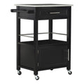 Granite-Top Kitchen Cart, Black F716889