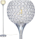 Spherical Crystal Floor Lamp, 1-Light Chrome Finish, E26 Base, LED Bulb Included A933755